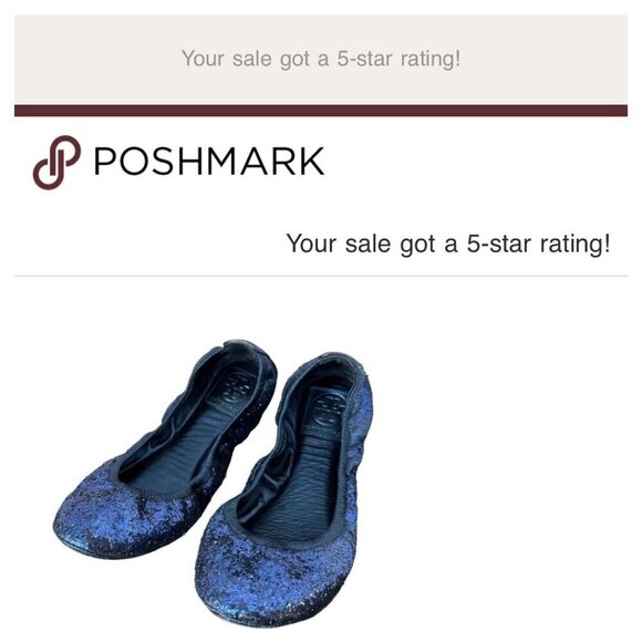 Tory Burch Size 6 Logo Black Caroline Patent Leather Workwear Flats - Picture 4 of 4